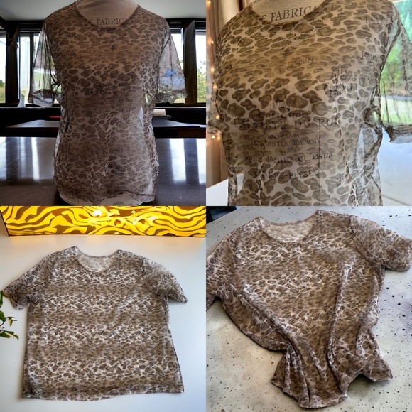 🐆Sheer leopard print shirt. TRENDING leopard print and SHEER 🐆 Great condition - Picture 1 of 14